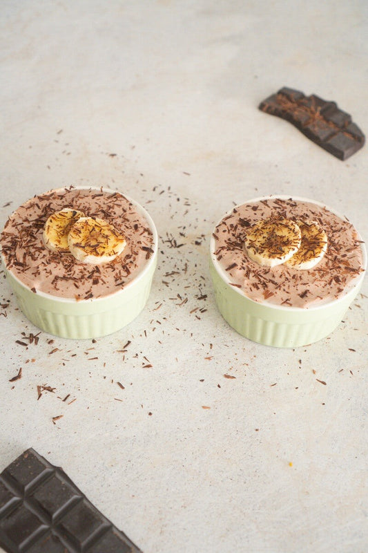 Chokladmousse över kokos- & cashewhavre